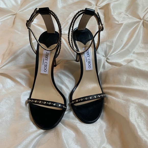 Jimmy Choo Shoes - Jimmy Choo Black /Silver Studded Sandals sz 39